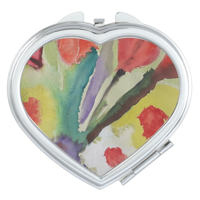 Abstract Tulips & Spring Flowers Compact Mirror (Front)
