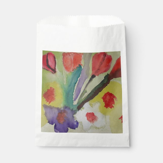 Abstract Tulips & Spring Flowers  Favor Bag (Front)