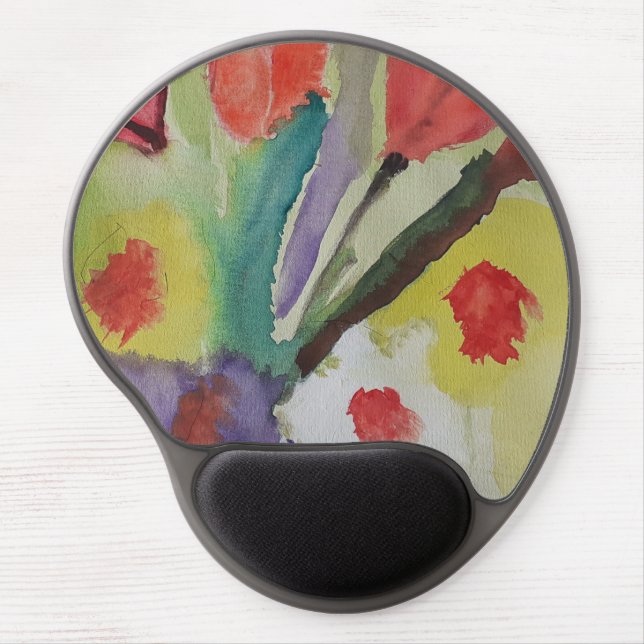 Abstract Tulips & Spring Flowers  Gel Mouse Pad (Front)