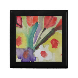 Abstract Tulips & Spring Flowers Jewelry Box