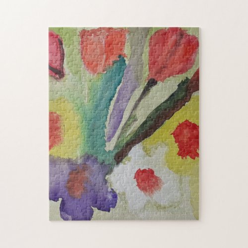 Abstract Tulips  Spring Flowers Jigsaw Puzzle