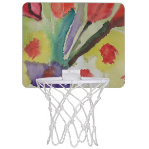 Abstract Tulips & Spring Flowers Mini Basketball Hoop