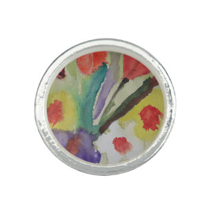 Abstract Tulips & Spring Flowers Ring