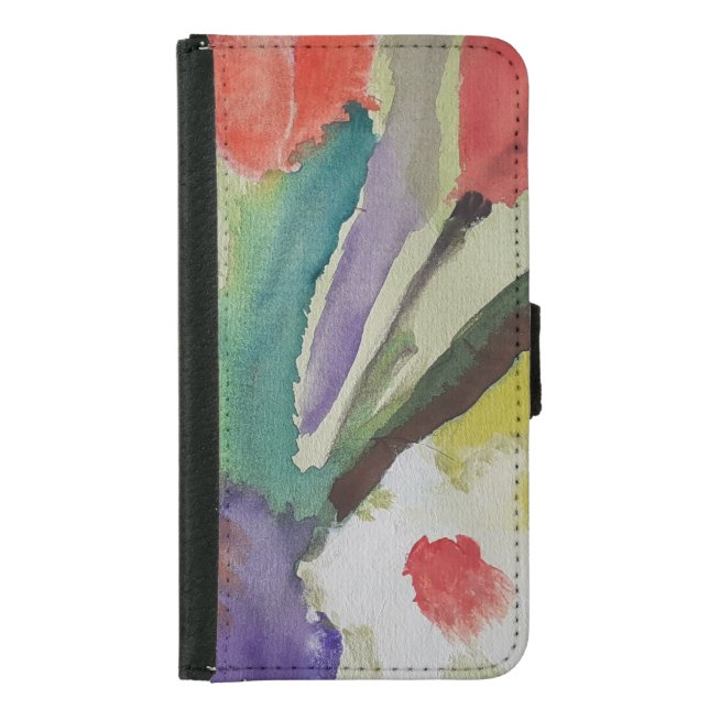 Abstract Tulips & Spring Flowers Samsung Galaxy Wallet Case (Front)