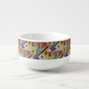 Abstract Tulips & Spring Flowers Soup Mug