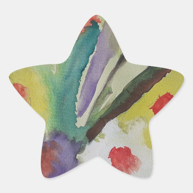 Abstract Tulips & Spring Flowers Star Sticker (Front)