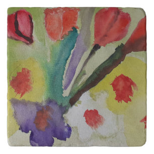 Abstract Tulips & Spring Flowers Trivet