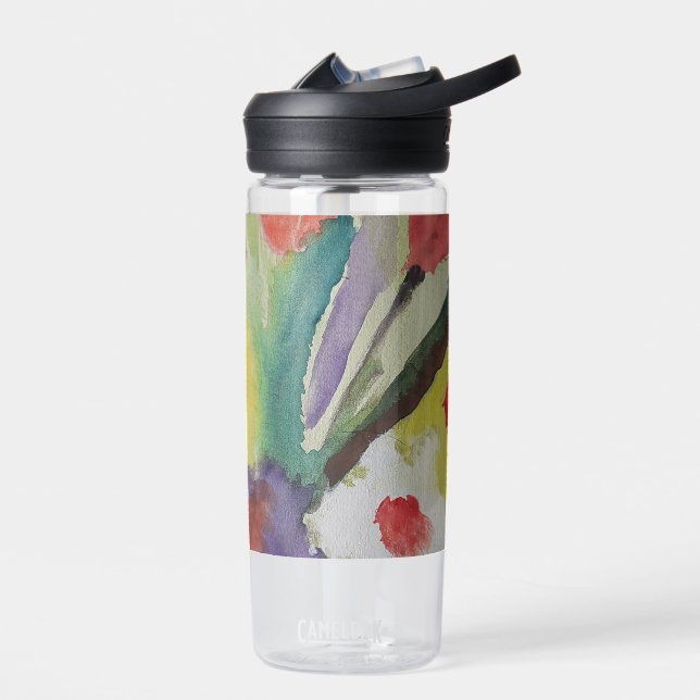 Abstract Tulips & Spring Flowers  Water Bottle (Left)