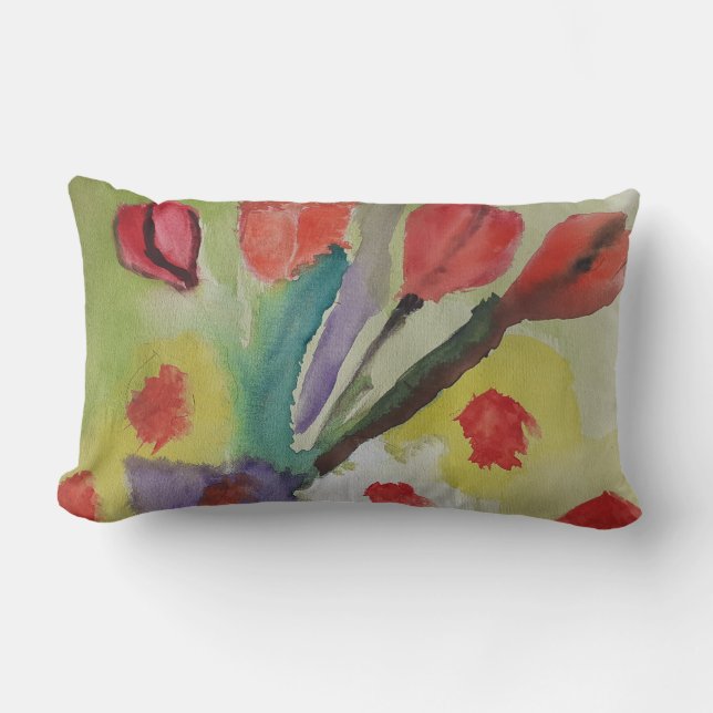 Abstract Tulips Throw Cushion (Front)