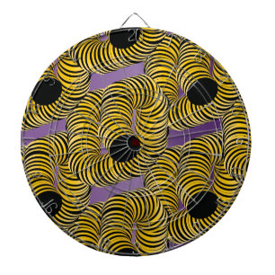 Abstract Tunnel a Trippy Yellow Black Purple Dart Board