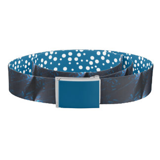 Abstract turquoise blue and polka dots belt
