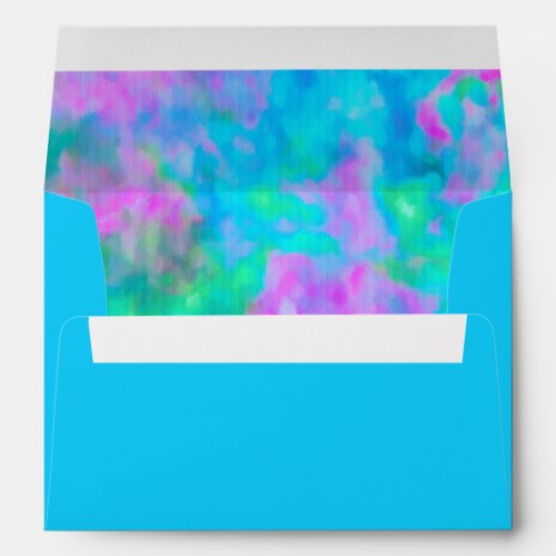 Abstract Turquoise Blue Purple Pink Aqua Envelope