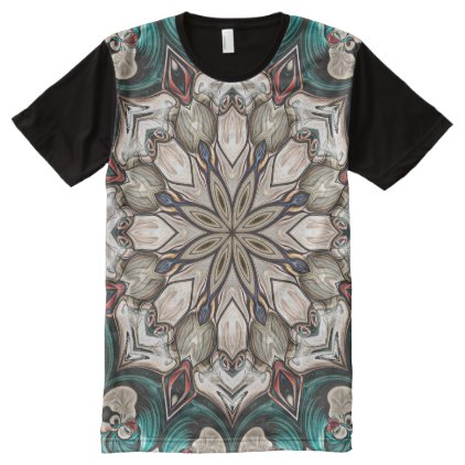 Abstract Turquoise Mandala All-Over-Print Shirt