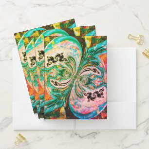 Abstract Turquoise Melt Pocket Folder