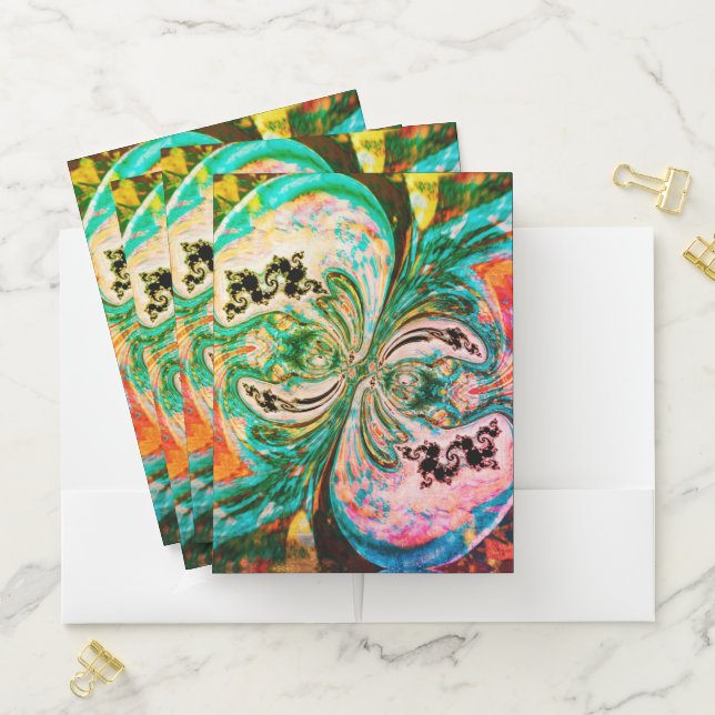 Abstract Turquoise Melt Pocket Folder (In Situ)