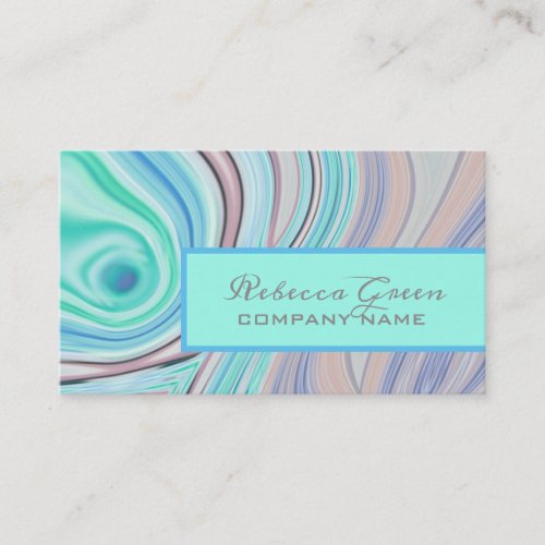 abstract turquoise mint watercolor salon SPA Business Card