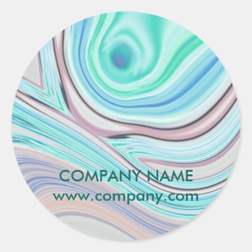 abstract turquoise mint watercolor salon SPA Classic Round Sticker