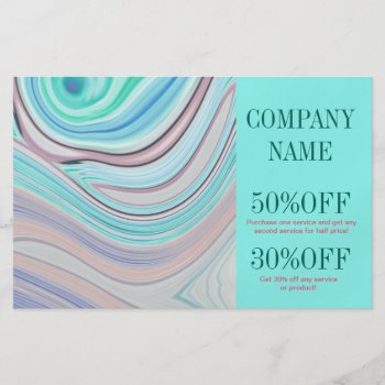 Abstract Turquoise Mint Watercolor Salon Spa Flyer by businesscardsdepot at Zazzle
