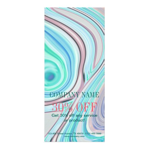 abstract turquoise mint watercolor salon SPA Rack Card