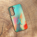 Abstract Turquoise Sea Initial Template Phone Case<br><div class="desc">Turquoise sea monogram initial phone case for many models of the iPhone and Samsung Galaxy.</div>