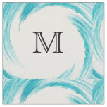 Abstract Turquoise Swirl Monogram Fabric