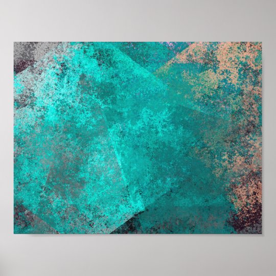 abstract turquoise teal grunge texture background poster | Zazzle.com