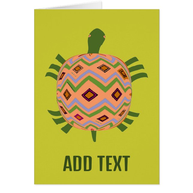Abstract Turtle, add text, Cards (Front)