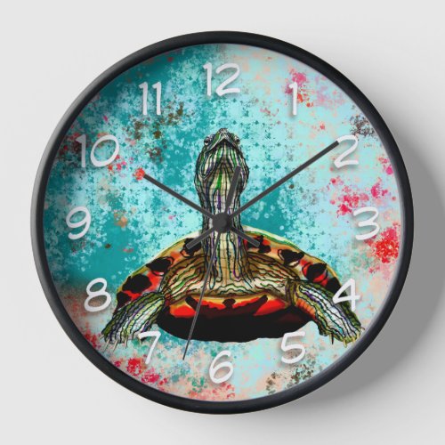 Abstract Turtle Artwork Clock