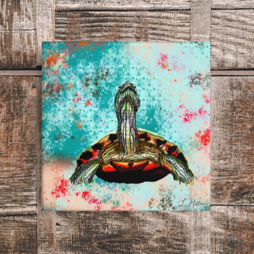 Abstract Turtle Artwork Metal Print