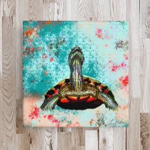 sea turtle painting abstract