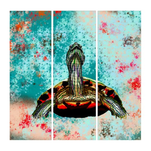 Abstract Turtle Artwork Triptych
