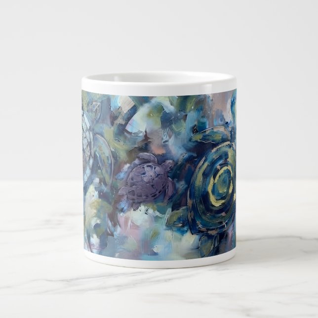 Abstract Turtle Giant Coffee Mug (Front)