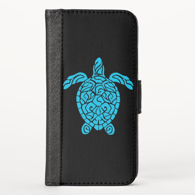 Abstract Turtle iPhone X Wallet Case (Front)