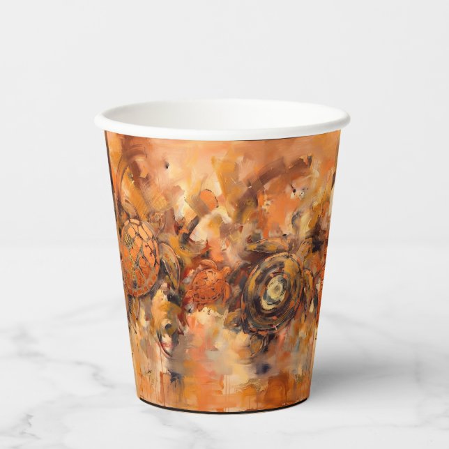 Abstract Turtle  Paper Cups (Front)