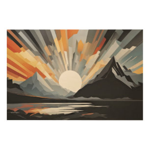 Abstract Twilight Wood Wall Art