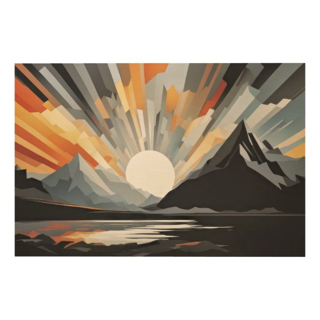Abstract Twilight Wood Wall Art (Front)