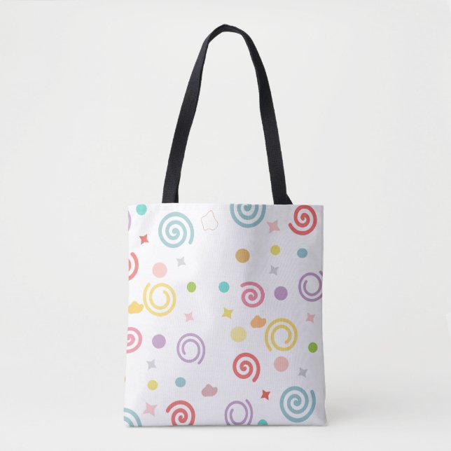 Abstract Twirls Circle  Tote Bag (Front)