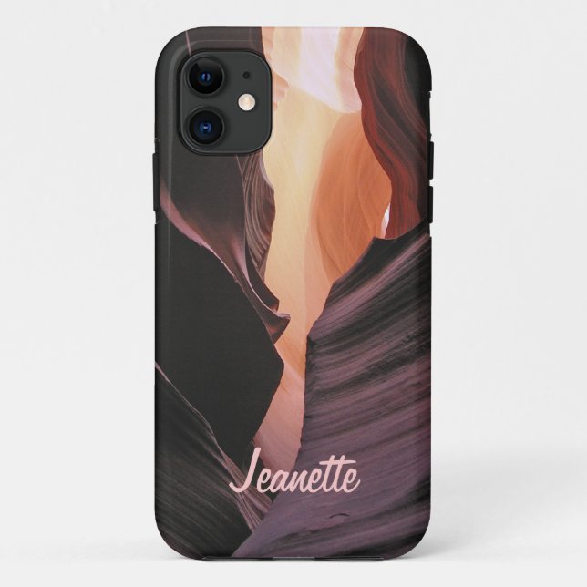 Abstract Twisted Canyon Pink Purple Name Case-Mate iPhone Case (Back)