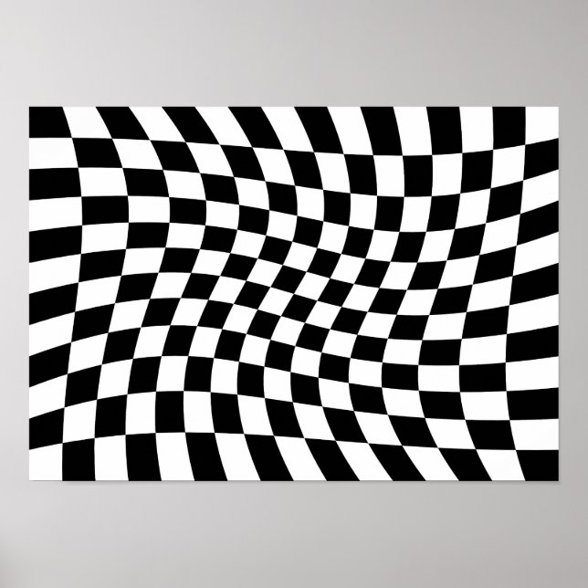 Abstract Twisted Checkerboard Poster (Front)
