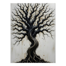 Abstract Twisted Tree Poster