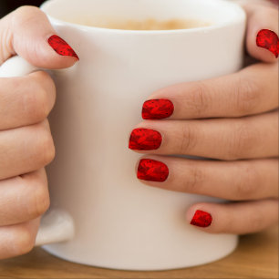 Abstract two tone Red Nail Art