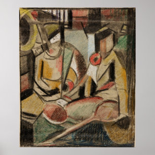 Abstract--Two Women with Tennis Racquets Poster