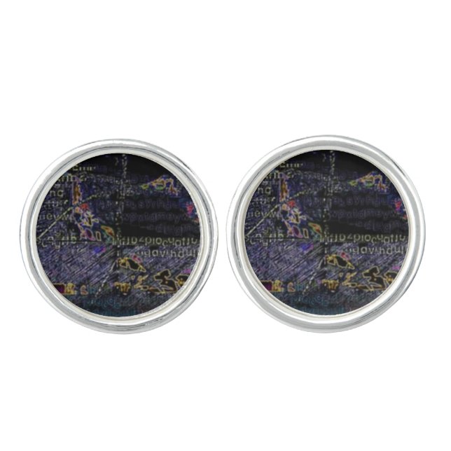 Abstract Typography 1 - Digital Art - Cufflinks (Front)