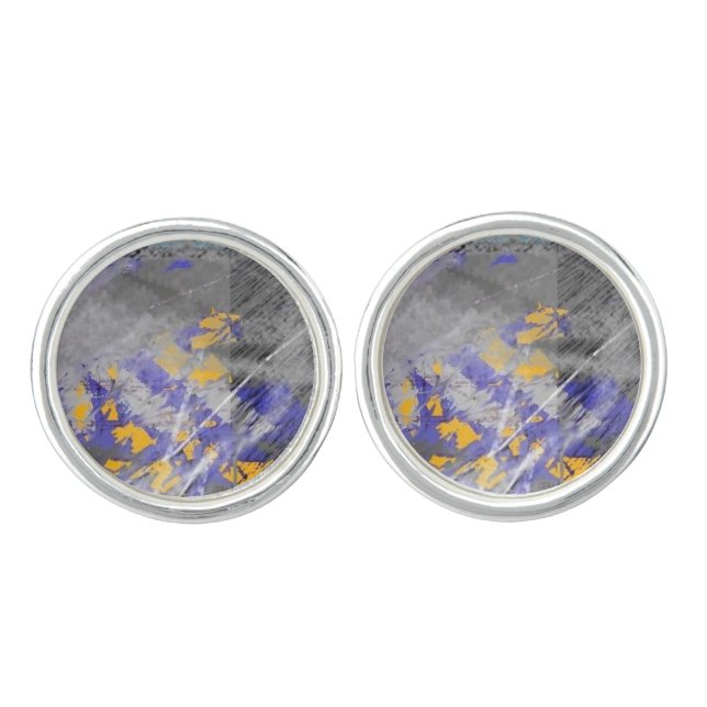 Abstract Typography 2 Digital Art Cufflinks (Front)