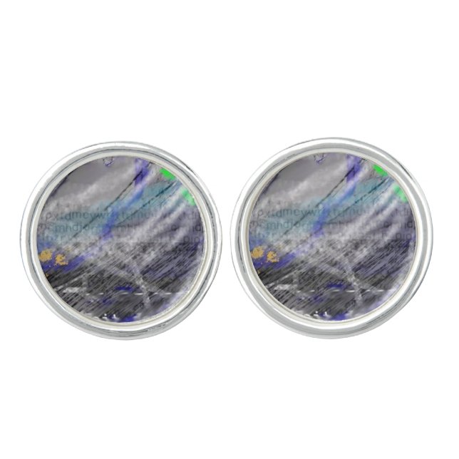 Abstract Typography 4 - Digital Art - Cufflinks (Front)
