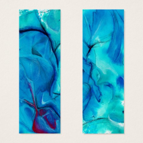 Abstract Underwater Blue Watercolor Bookmark