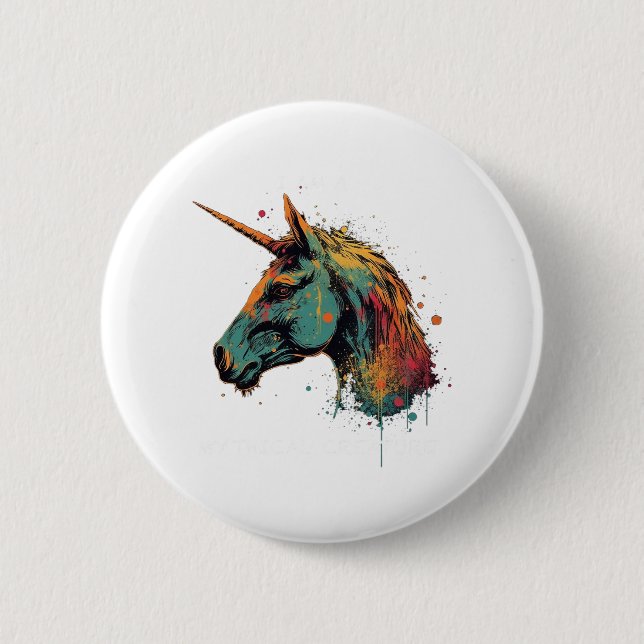 Abstract Unicorn Button (Front)