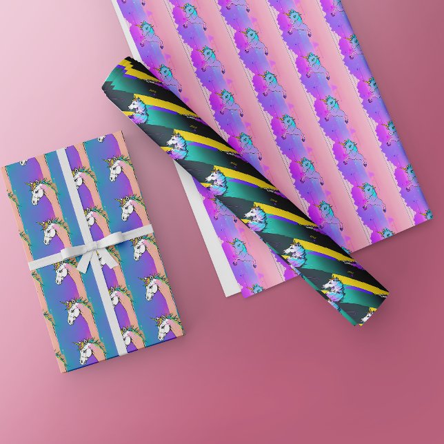 Abstract Unicorn Gift Wrap - Unique Unicorn Art (Creator Uploaded)