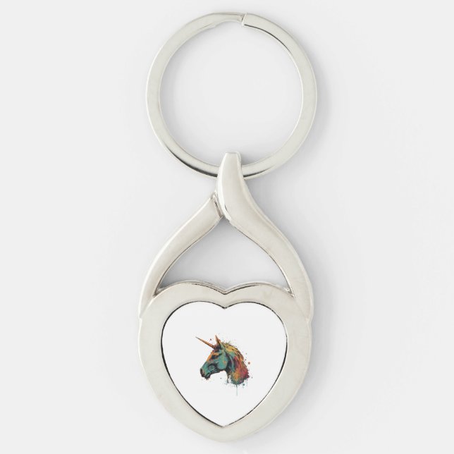 Abstract Unicorn Keychain (Front)