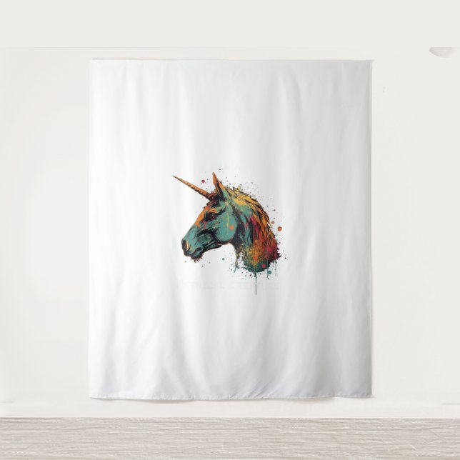 Abstract Unicorn Tapestry (Front)